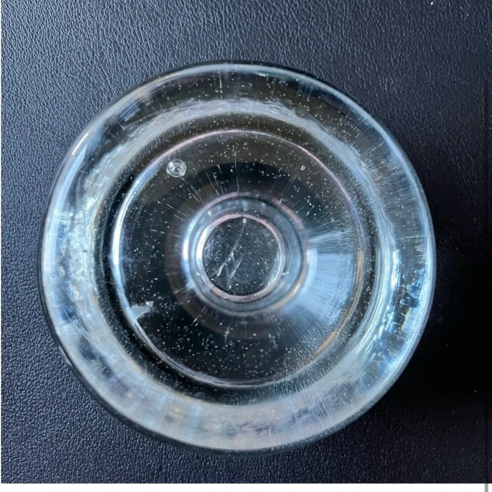 Glass Heavy Taper Candle Holders Puck Style